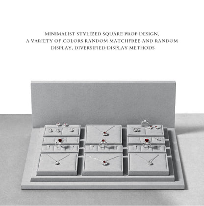 Luxury jewelry display props, high-end microfiber necklace rings, earrings, pendants, jewelry display