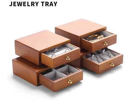Jewelry box, national style solid wood box, ring, earring, bracelet, trinket storage box, exquisite cultural gift box, wooden
