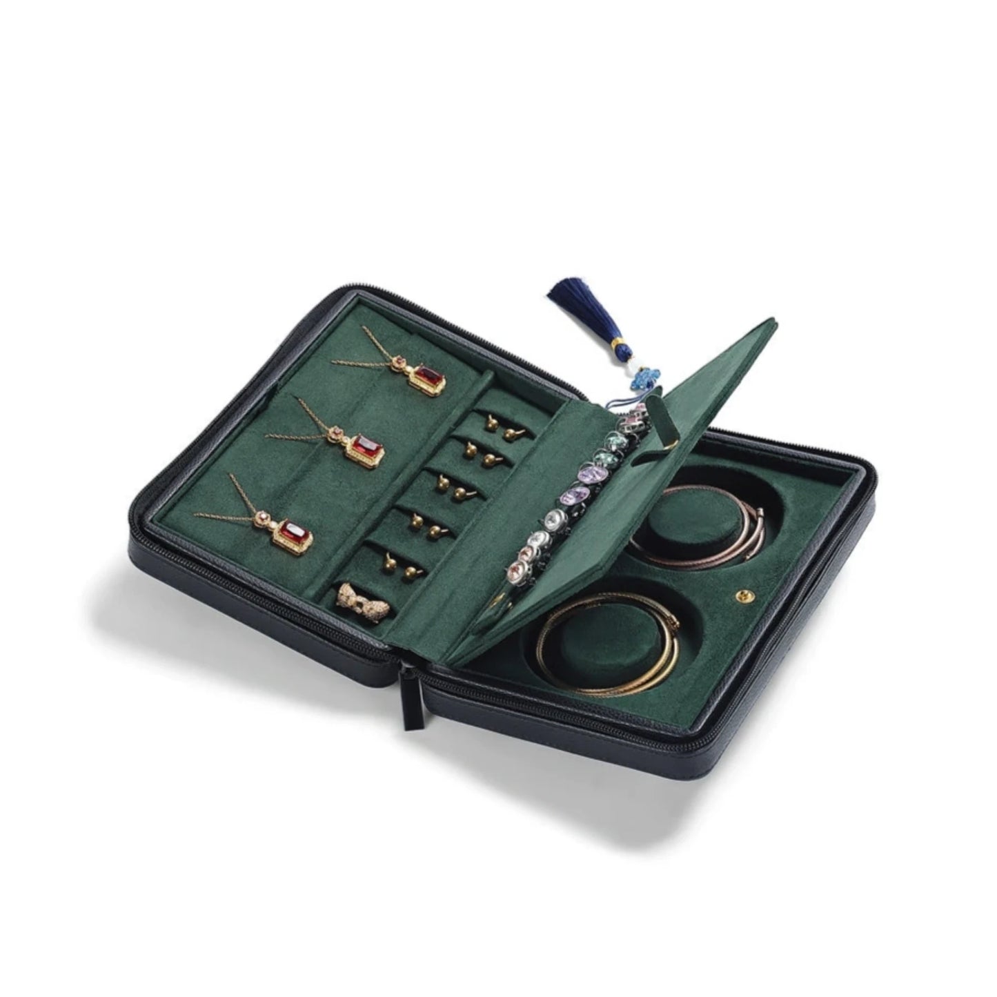 Leatherette traveling jewelry case, multi-jewelry case, jewelry display, jewelry exhibition traveling case