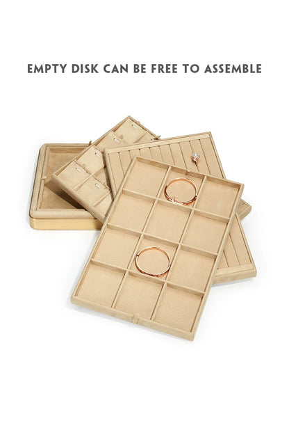 High-grade flannel jewelry tray, ring necklace, earrings, bracelets, multi-functional display plate, display plate, jewelry watch tray