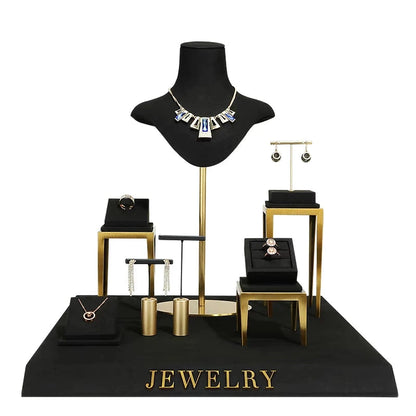 Black jewelry counter display props, necklaces, rings, earrings, studs, bracelets, jewelry display racks