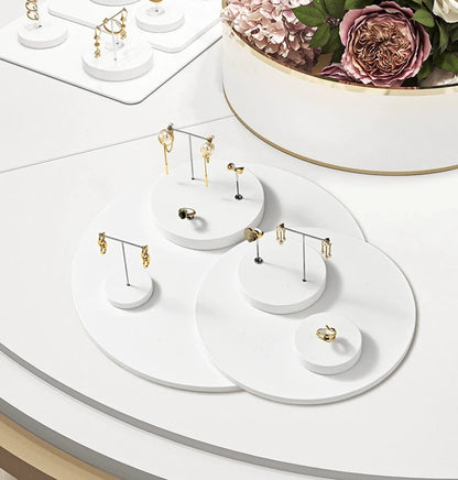 Light luxury jewelry display stand, PU white earrings, ring pendants, jewelry display props