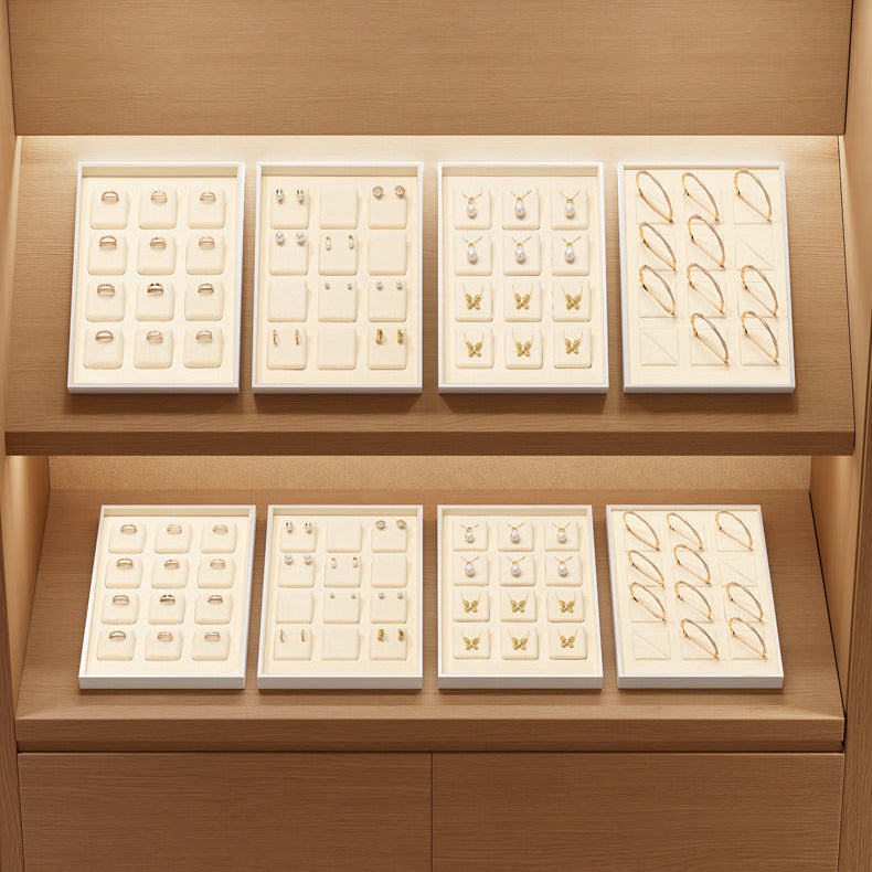 High-end jewelry display tray PU leather ring necklace earrings bracelet counter display tray