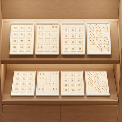 High-end jewelry display tray PU leather ring necklace earrings bracelet counter display tray