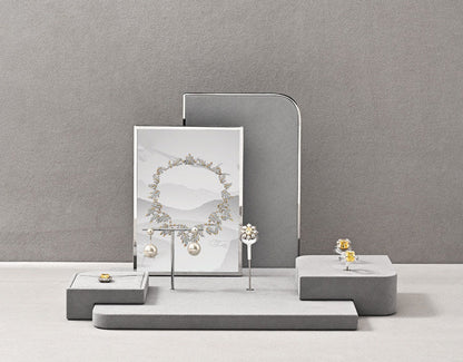Luxury jewelry display props microfiber ring earrings necklace counter display display plate Jim Display
