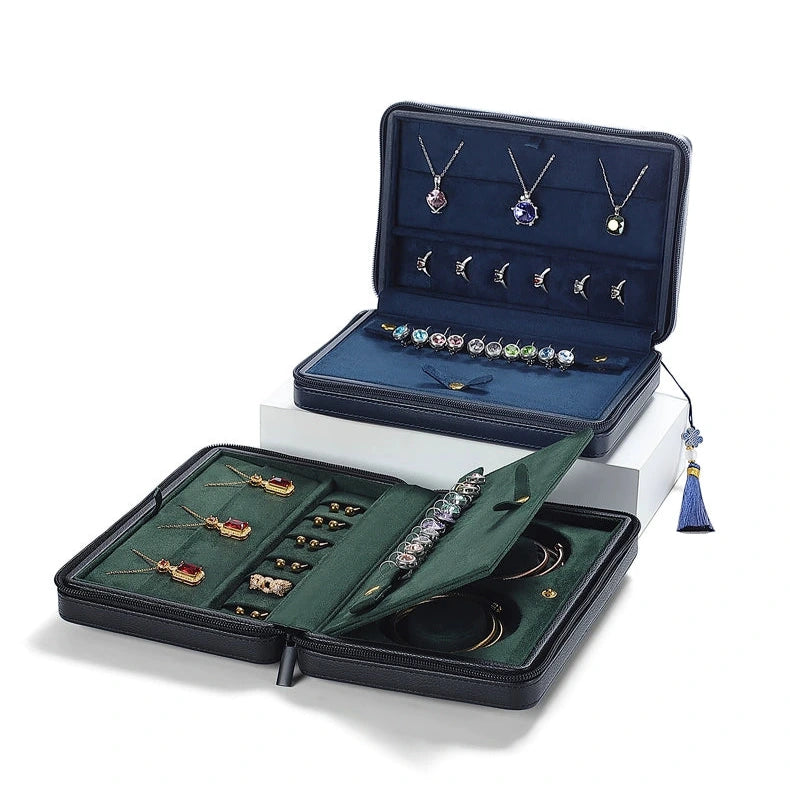 Leatherette traveling jewelry case, multi-jewelry case, jewelry display, jewelry exhibition traveling case