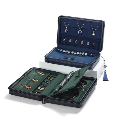 Leatherette traveling jewelry case, multi-jewelry case, jewelry display, jewelry exhibition traveling case