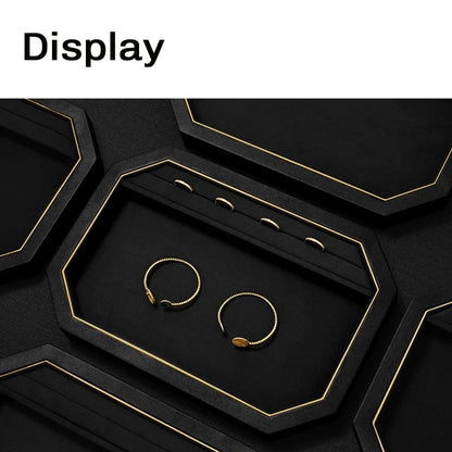 Jewelry Plate PU Leather Jewelry Display Plate Fleece Necklace Ring Pendant Display Jewelry Viewing Pallet