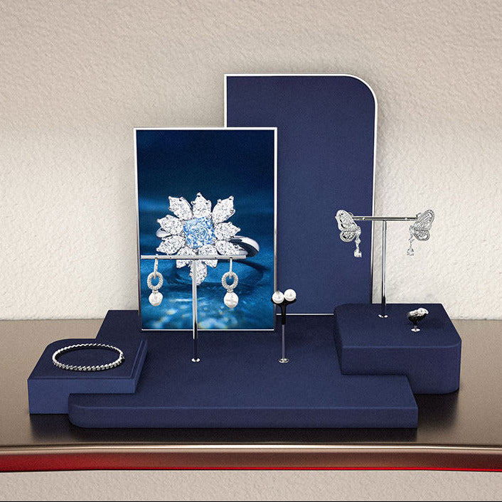 High-end microfiber jewelry display props ring earrings necklace counter display display plate Jim Display