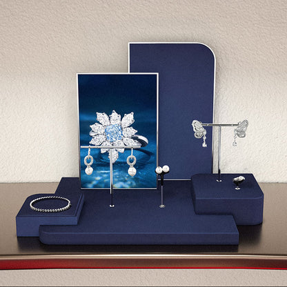 High-end microfiber jewelry display props ring earrings necklace counter display display plate Jim Display