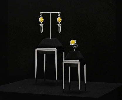 Light luxury jewelry display stand, brushed metal watch, necklace, rings, earrings, jewelry display props