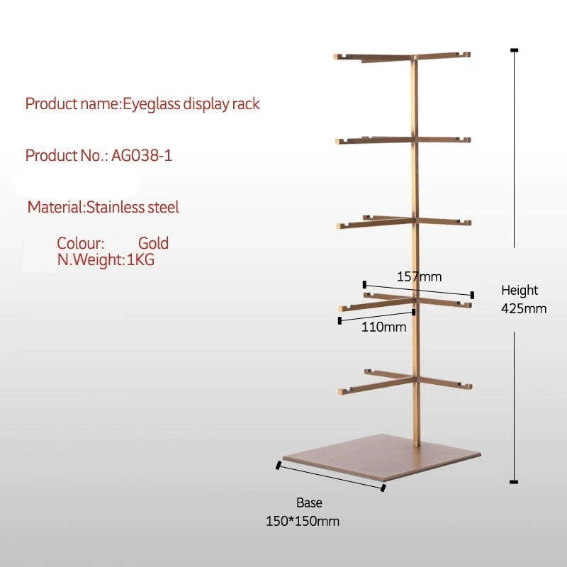 Stainless steel glasses display rack glasses store storage rack display props sunglasses sunglasses table stand new style