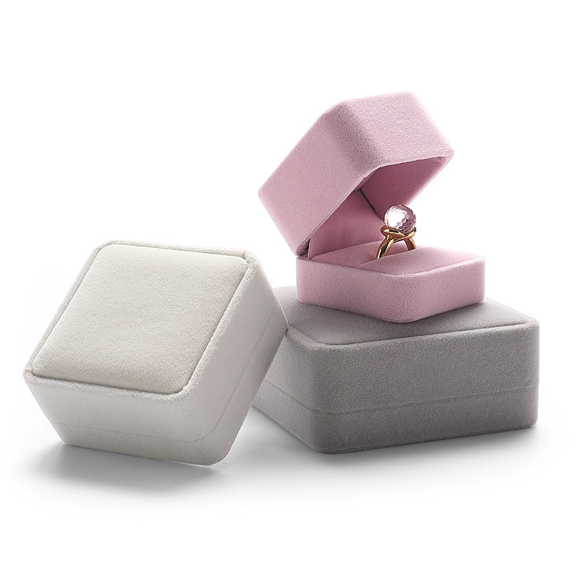 [Clearance] Flannel ring box pink necklace bracelet box earrings stud small delicate wrapping gift box