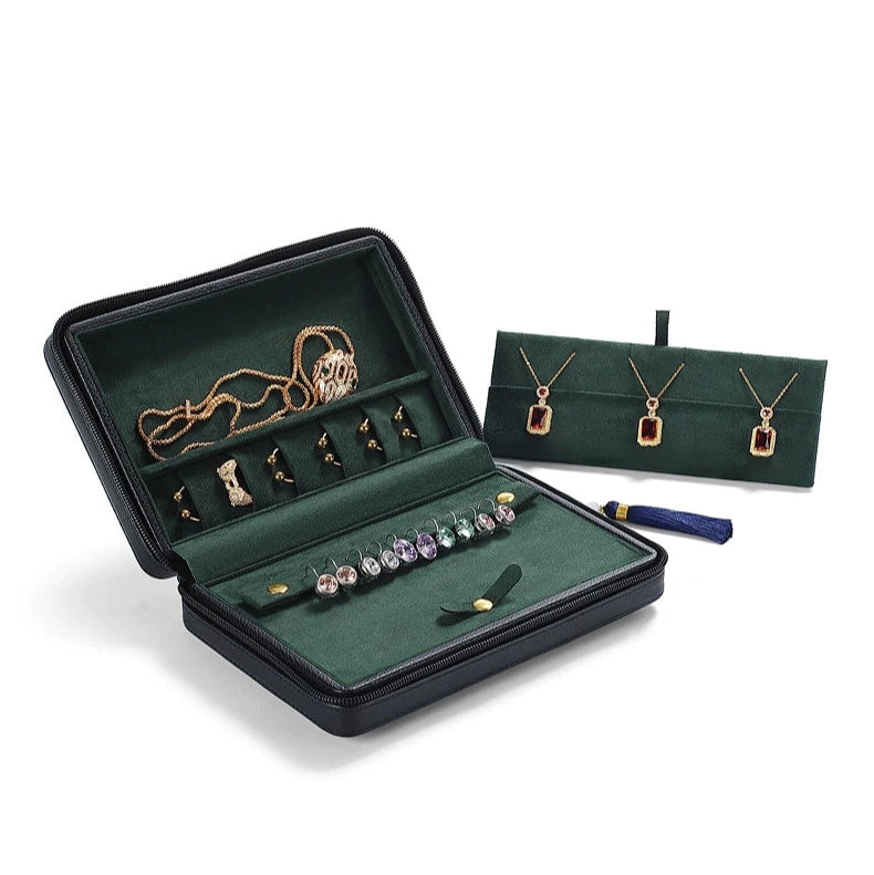 Leatherette traveling jewelry case, multi-jewelry case, jewelry display, jewelry exhibition traveling case