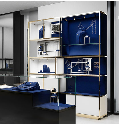 Light luxury jewelry display props, high-end microfiber rings, necklaces, watch displays, jewelry display shelves