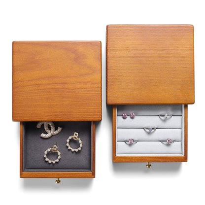 Jewelry box, national style solid wood box, ring, earring, bracelet, trinket storage box, exquisite cultural gift box, wooden