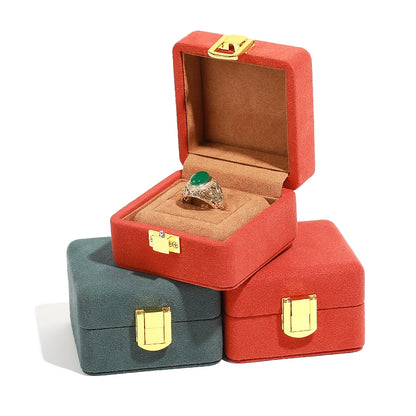 Orange Microfiber Jewelry Box Premium Ring Box Single Ring Jewelry Box Bracelet Box Necklace Box Gift Box With Lock