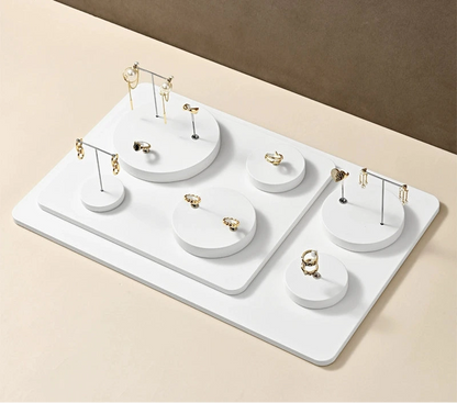 Light luxury jewelry display stand, PU white earrings, ring pendants, jewelry display props
