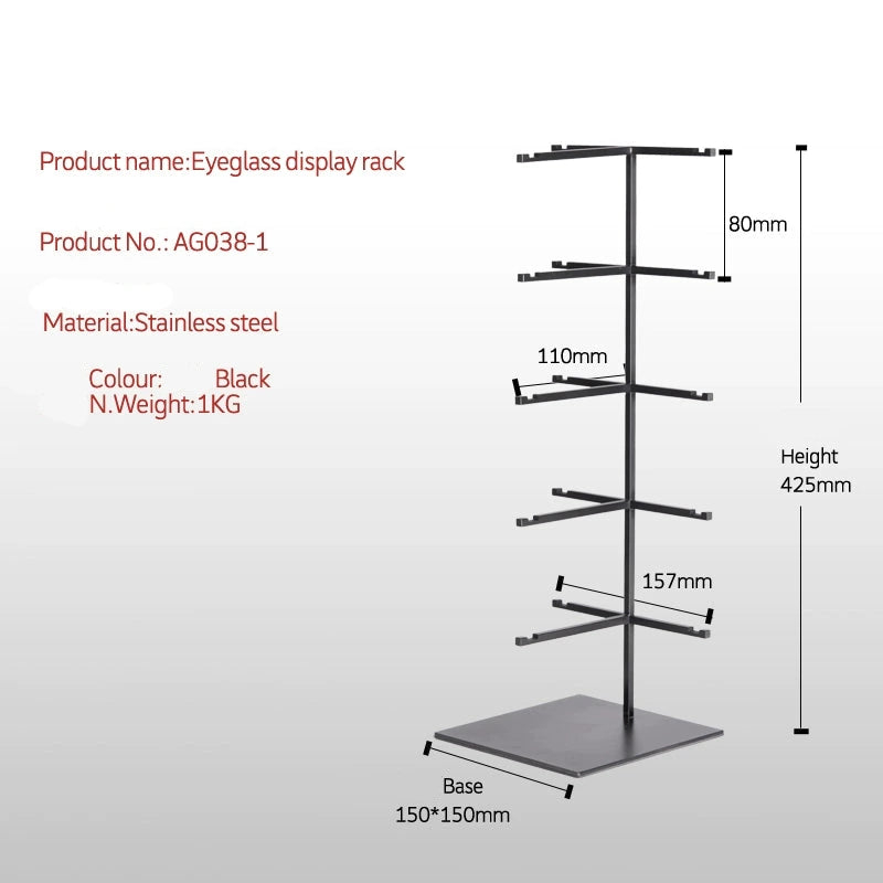 Stainless steel glasses display rack glasses store storage rack display props sunglasses sunglasses table stand new style