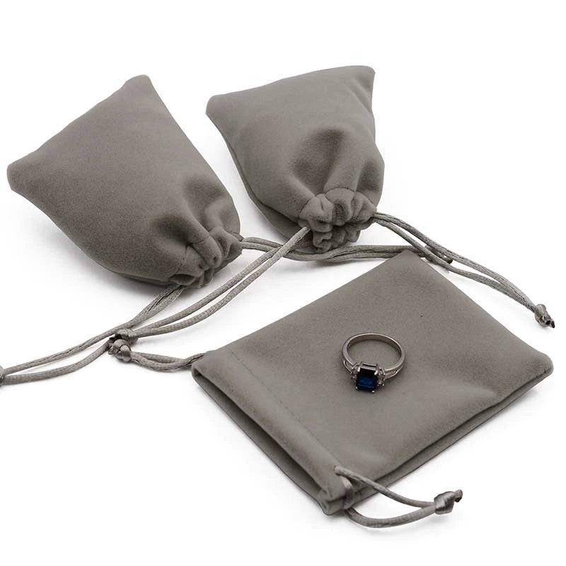 High-grade flannel jewelry bags, buckle bags, jewelry storage bags, bundle mouth small cloth bags, velvet bag packaging