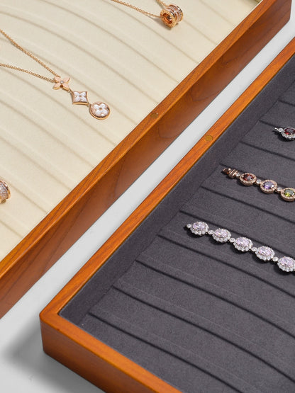 Solid wood jewelry storage box high-end necklace ring earrings bracelet bracelet box jewelry jewelry box