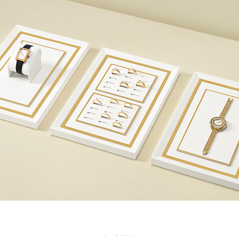 Luxury jewelry tray, metal watch holder, PU leather watch, ring counter, jewelry display props Jim Display
