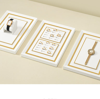 Luxury jewelry tray, metal watch holder, PU leather watch, ring counter, jewelry display props Jim Display