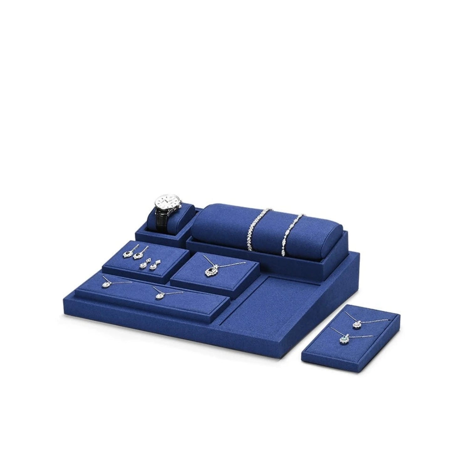 Light luxury jewelry display props, high-end microfiber rings, necklaces, watch displays, jewelry display shelves