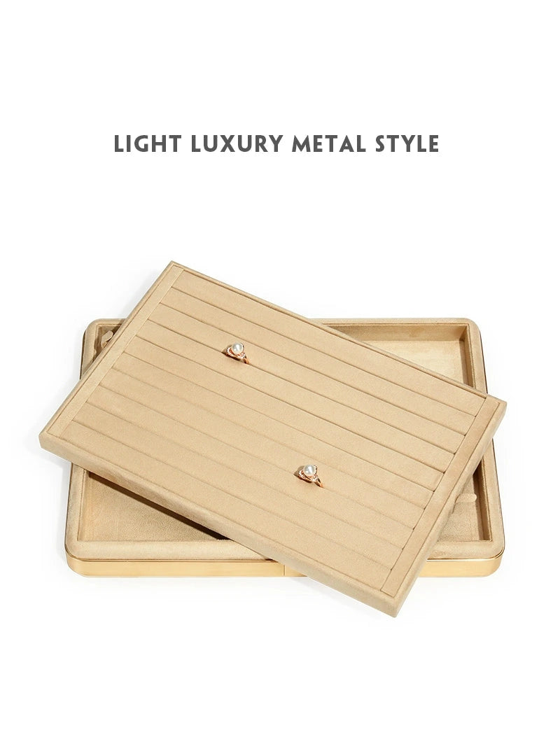 High-grade flannel jewelry tray, ring necklace, earrings, bracelets, multi-functional display plate, display plate, jewelry watch tray