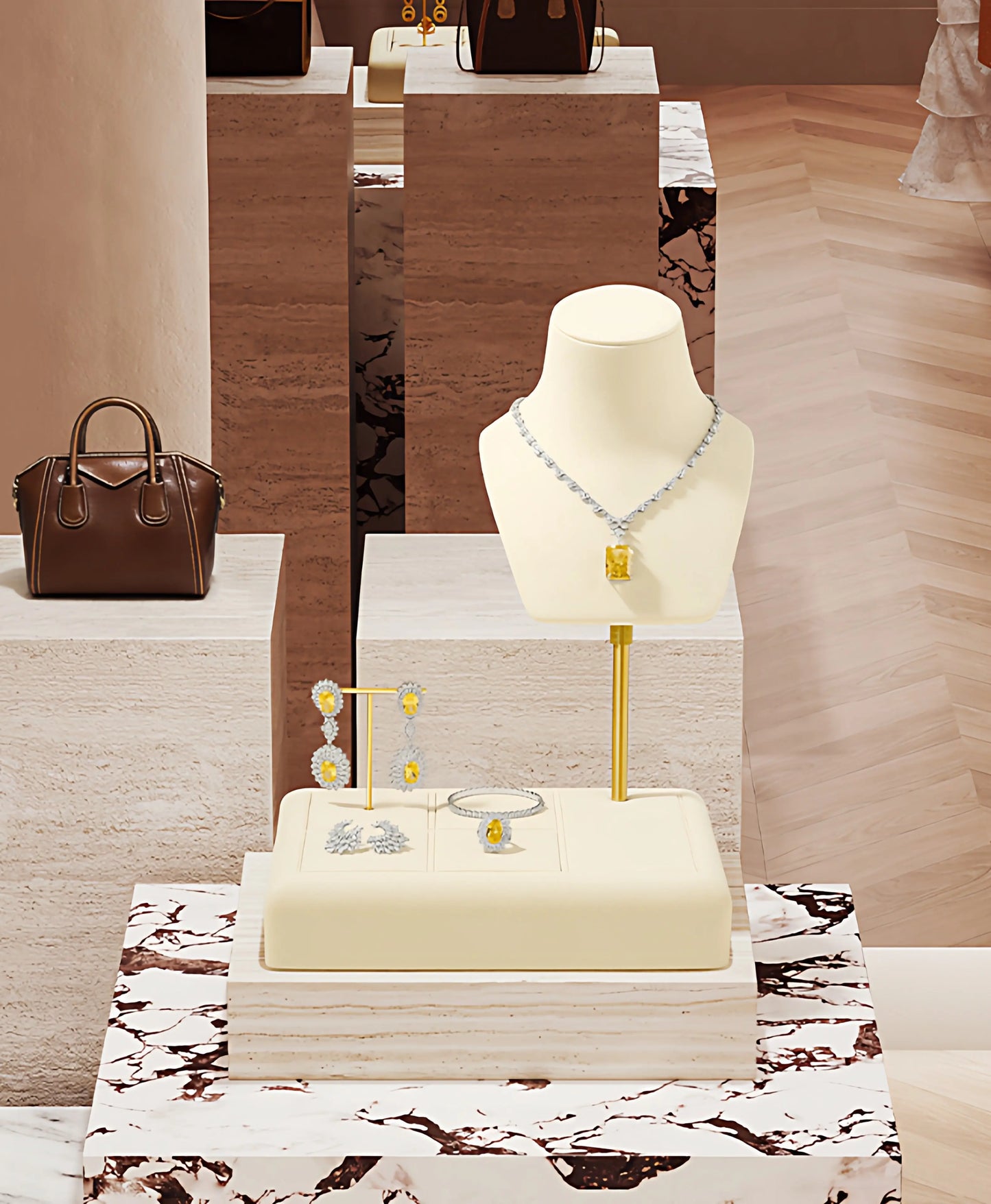 Jewelry display stand multifunctional necklace ring earrings jewelry combination display props jewelry packaging jewelry showcase organizer Jim Display
