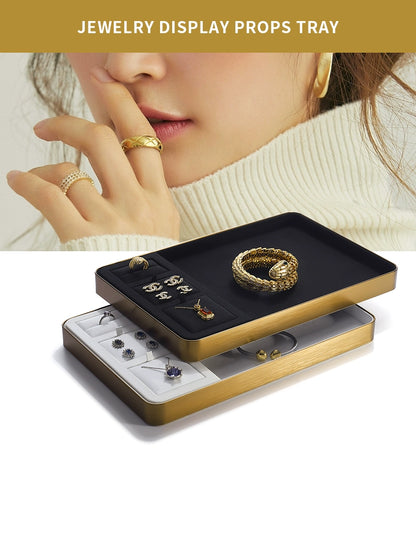 light luxury metal rounded jewelry display tray ring necklace bracelet watch jewelry tray jewelry storage tray