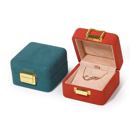 Orange Microfiber Jewelry Box Premium Ring Box Single Ring Jewelry Box Bracelet Box Necklace Box Gift Box With Lock