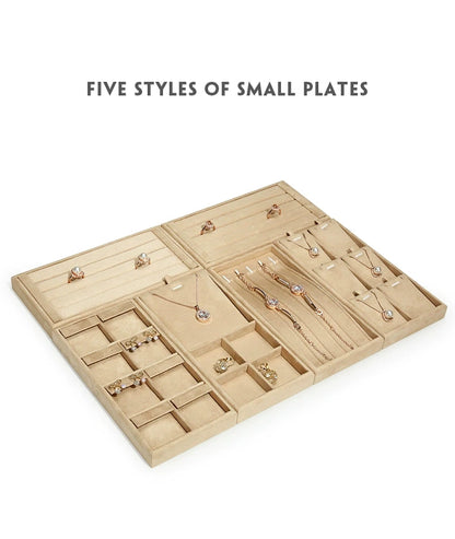 High-grade flannel jewelry tray, ring necklace, earrings, bracelets, multi-functional display plate, display plate, jewelry watch tray