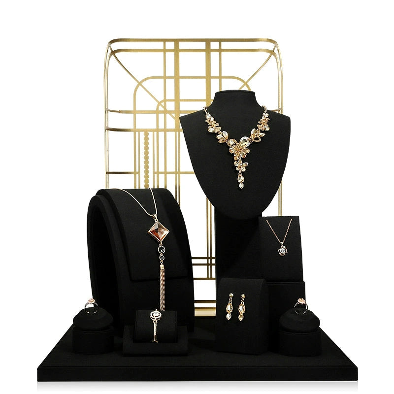 Jewelry display shelf, high-end model suit, necklace, earrings, shelf, window display props