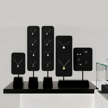 High Grade Jewelry Display Props Premium Black Ring Earrings Necklace Jewelry Display Stand
