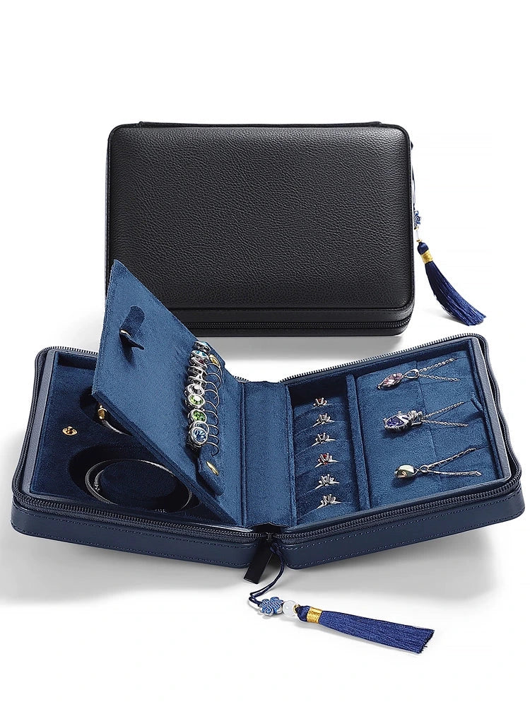 Leatherette traveling jewelry case, multi-jewelry case, jewelry display, jewelry exhibition traveling case