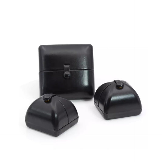 Double opening black leather creative jewelry box engagement ring box jewelry box earring box necklace box bracelet box