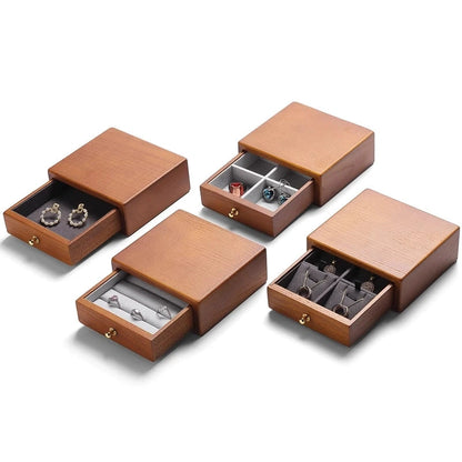 Jewelry box, national style solid wood box, ring, earring, bracelet, trinket storage box, exquisite cultural gift box, wooden