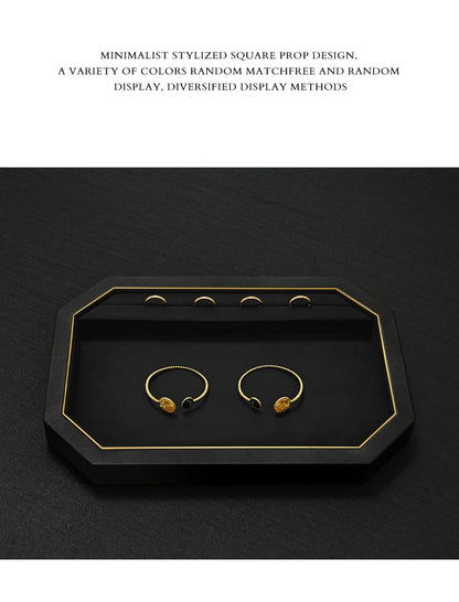 Jewelry Plate PU Leather Jewelry Display Plate Fleece Necklace Ring Pendant Display Jewelry Viewing Pallet