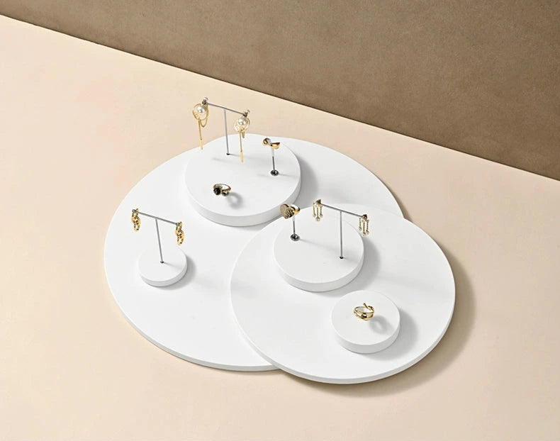 Light luxury jewelry display stand, PU white earrings, ring pendants, jewelry display props