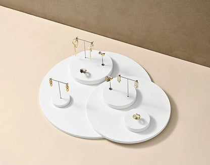 Light luxury jewelry display stand, PU white earrings, ring pendants, jewelry display props