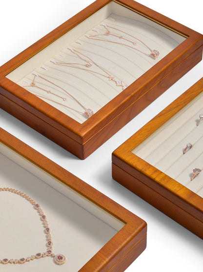 Solid wood jewelry storage box high-end necklace ring earrings bracelet bracelet box jewelry jewelry box