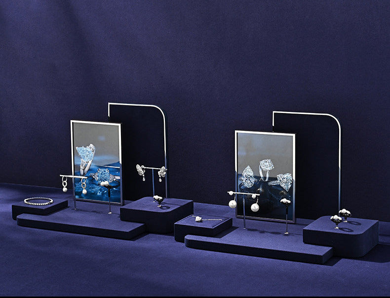 High-end microfiber jewelry display props ring earrings necklace counter display display plate Jim Display