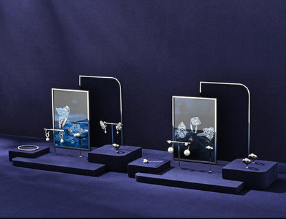 High-end microfiber jewelry display props ring earrings necklace counter display display plate Jim Display