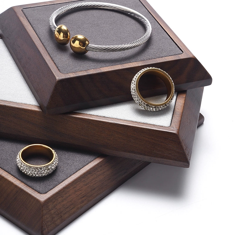 Light Luxury Solid Wood Jewelry Display Props, Rings, Necklaces, Ear Accessories, Storage Trays, Counter Toy Jewelry Trays