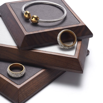 Light Luxury Solid Wood Jewelry Display Props, Rings, Necklaces, Ear Accessories, Storage Trays, Counter Toy Jewelry Trays