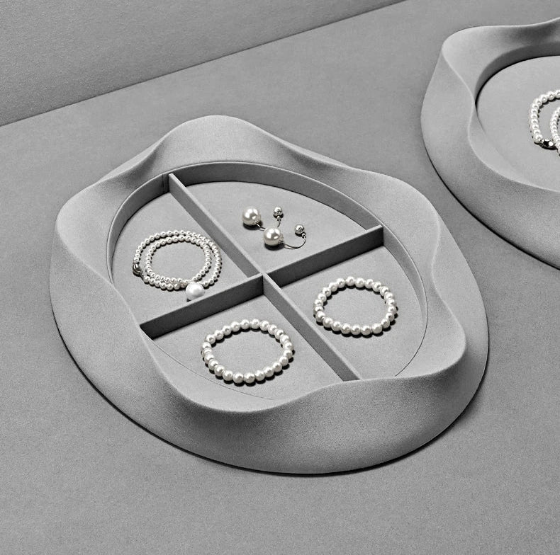 Pearl jewelry pallets, jewelry pallets, microfiber rings, necklaces, earrings, bracelets, display props