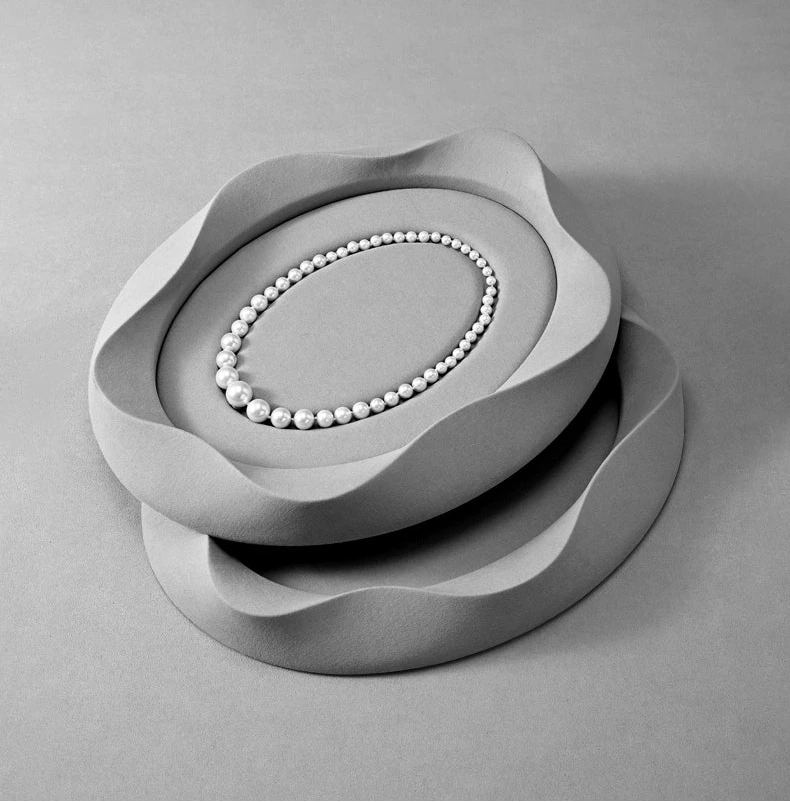 Pearl jewelry pallets, jewelry pallets, microfiber rings, necklaces, earrings, bracelets, display props