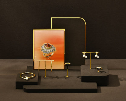 Luxury jewelry display props, microfiber rings, earrings, necklaces, plates, counter displays Jim Display