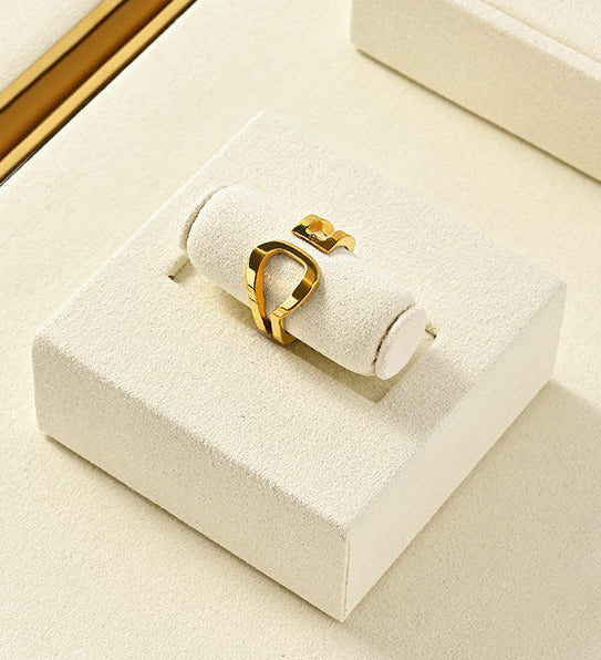 Luxury microfiber jewelry display plate mirror gold high-end ring necklace pendant display props